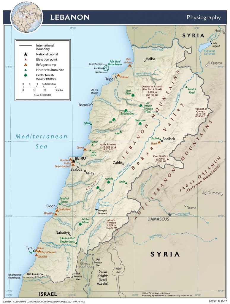 Lebanon map